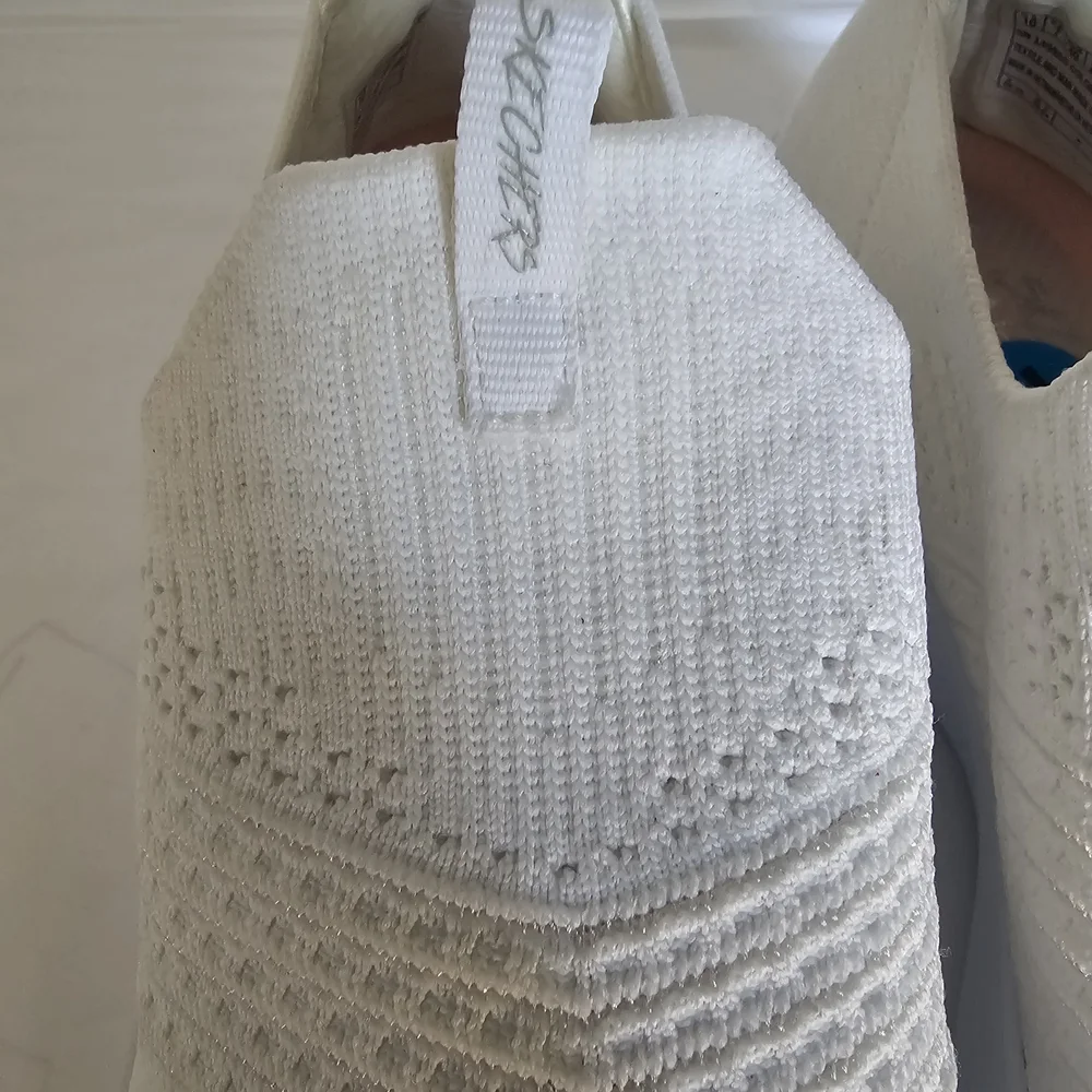 Skechers Women's White Slip-On Sneakers - Picture 4 of 16